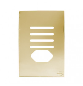 Placa p/ 4 Interruptores + Tomada (especial) 4x2 - Novara Glass Dourado
